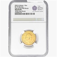 2022 .24oz. Gold G.Britain 1 Sovereign NGC MS69