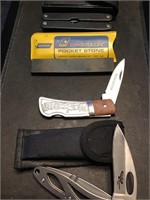 Knives multi tool and Stone