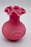 Fenton Satin Glass Draped Vase
