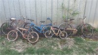 SIX OLD BICYCLES