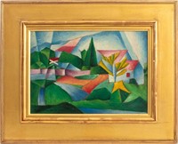 Morton Livingston Schamberg Cubist Landscape Oil