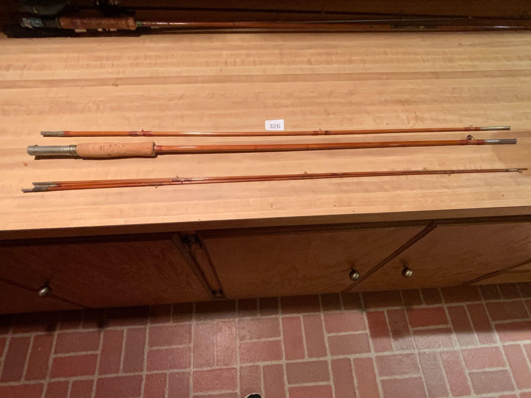 Vintage Bamboo Fishing Rod 2=5' & 1=6'