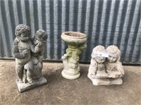 3 Concrete Garden Ornaments