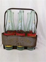 Vintage Royal Crown Bottle Caddy and Bottles