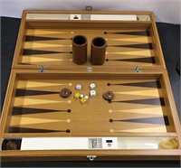 Wooden Game Case With Game Pieces