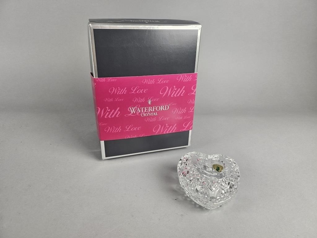 Vtg Waterford Crystal "With Love" Covered Box