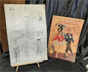 Ziegfield Girl coloring and paint books, rare