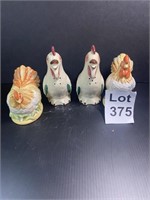 Two Rooster and Hen Themed Salt Pepper Shaker