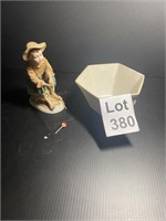 Lefton Japan Dish and Fishing Figurine