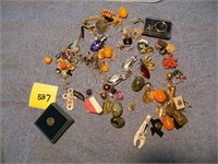 Loose Earrings & Jewelry Parts Plus Pins