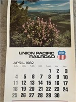 (3) Vintage Union Pacific Calendars 1979, 1982,