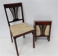 Pair of Vintage "Leg-O-Matic" Wood Folding Chairs