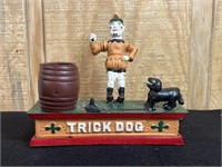 Vintage Cast Iron Trick Dog Bank (not working)