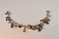 Silver Charm Bracelet w/19 Charms