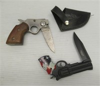 (2) Pistol shaped folding knives includes