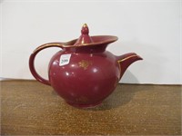 Hall Maroon & Gold Teapot