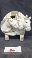 Chalkware horses & horseshoe