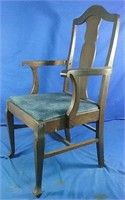 antique hardwood captain's chair