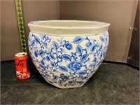 Large Porcelain Cobalt Blue & White Planter