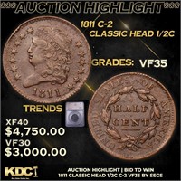 ***Auction Highlight*** 1811 Classic Head half cen