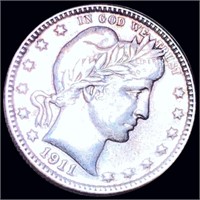 1911-D Barber Silver Quarter ABOUT UNCIRCULATED