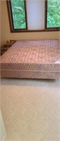 Queen size bed frame, comes with free Serta