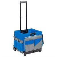 ECR4Kids Rolling Cart with Organizer Bag  Blue