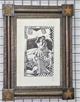 Carlos Cortez  Hand Signed Woodcut Print