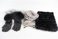 Ladies Leather Gloves, Hat, Scarf & Sunglasses