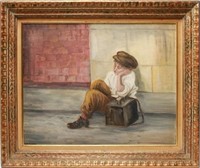 G. Ed. Seidman Shoe Shine Boy Oil on Canvas
