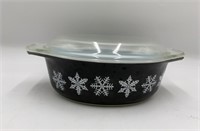 Pyrex Black Snowflake Casserole Dish