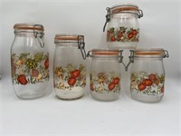 Vintage Pepper Mushroom Glass Jars