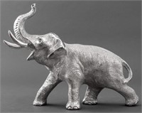 Silvered Elephant Sculpture, 20th C.