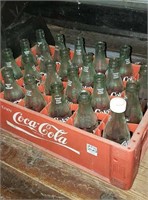 Plastic Coca Cola crate w bottles