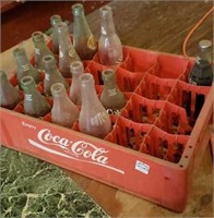 Plastic Coca Cola crate w bottles