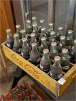 Yellow Coca Cola crate w 24 bottles