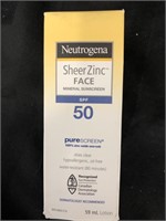 Neutrogena Sheer Zinc Face 50 SPF Sunscreen-new