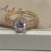 Yellow Gold Plated Ring w Lg. Center Stone R