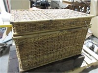 Wicker trunk with contents