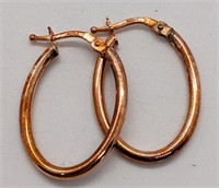 14 Kt Copper Tone Gold Hoop Earrings