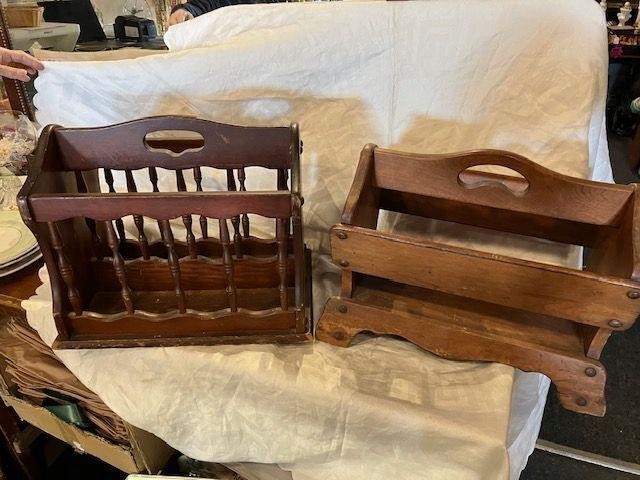 2 Wood Magazine Racks