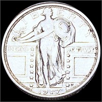 1917 Type 1 Standing Quarter NEARLY UNCIRCULATED