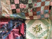 3  hand sewn quilts