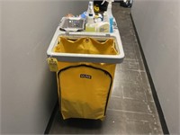ULINE JANITORIAL CART WITH SUPPLIES