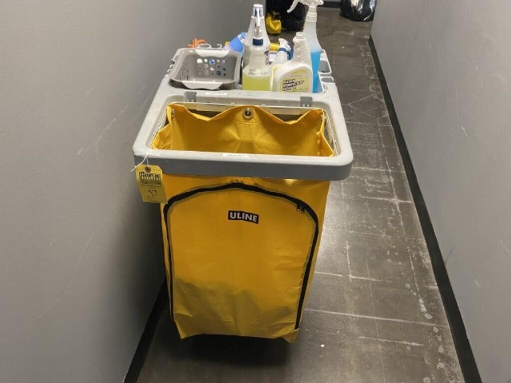 ULINE JANITORIAL CART WITH SUPPLIES