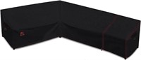 Patio L-Shaped Sofa Cover, Black, 90in +118in