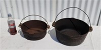 2  cast-iron pots