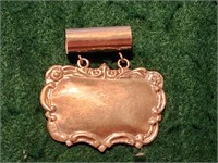 Vtg. Sterling Silver Luggage Tag/Pendant