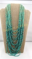 Multi Seed Bead, Multi-Strand Turquoise Style