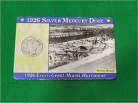 1926 Silver Mercury Dime in Display Card